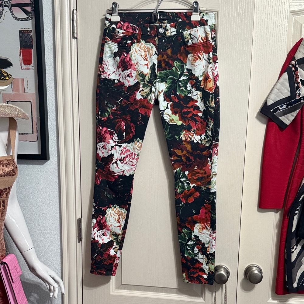 💖 7 For All Mankind Floral Skinny Jeans - Picture 2 of 5